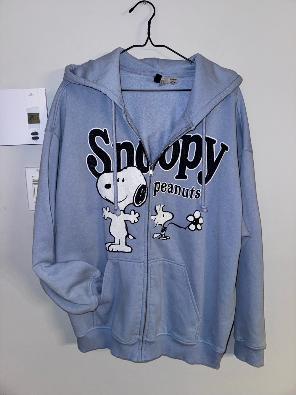 Oversized Snoopy Peanuts Light Zip-Up Hoodie